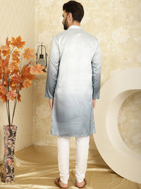 SOJANYA Striped Band Collar Long Sleeves Regular Kurta With Churidar