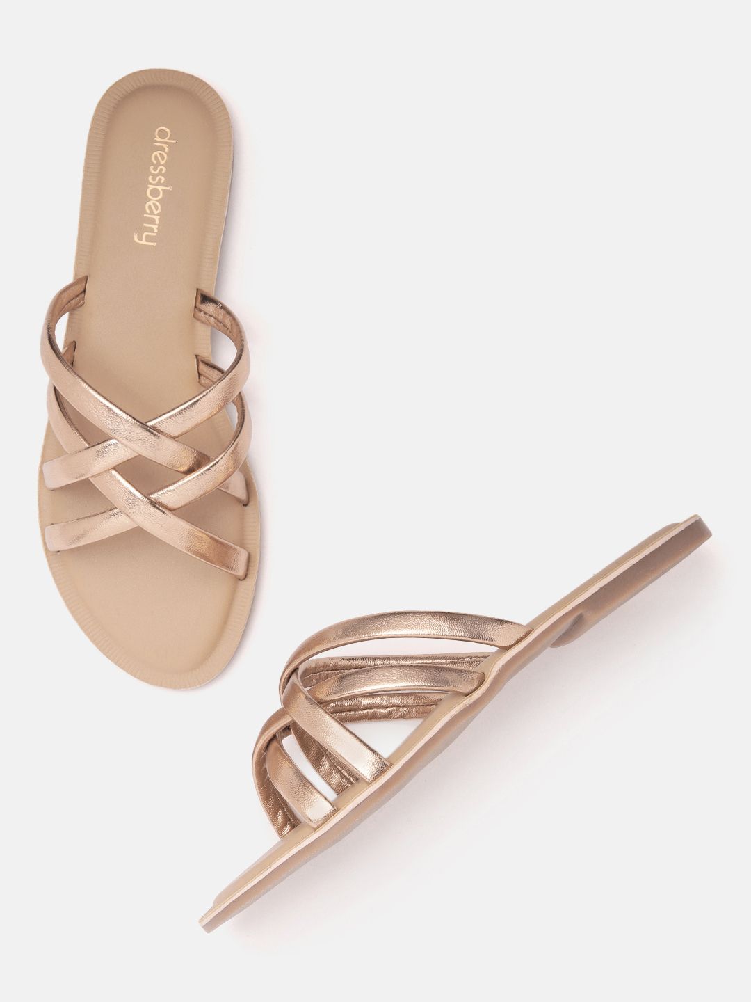 DressBerry Women Strappy Open Toe Flats