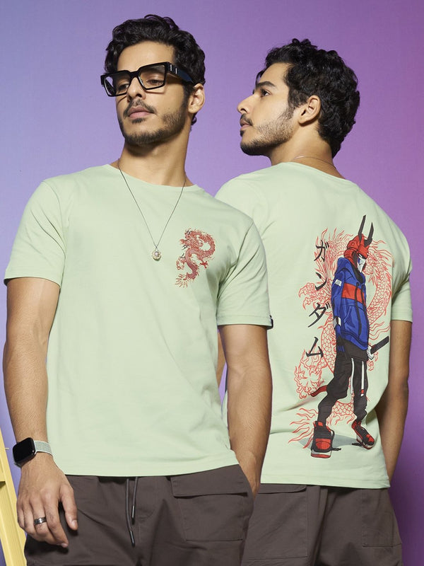 Bewakoof Green Graphic Printed Cotton T-shirt