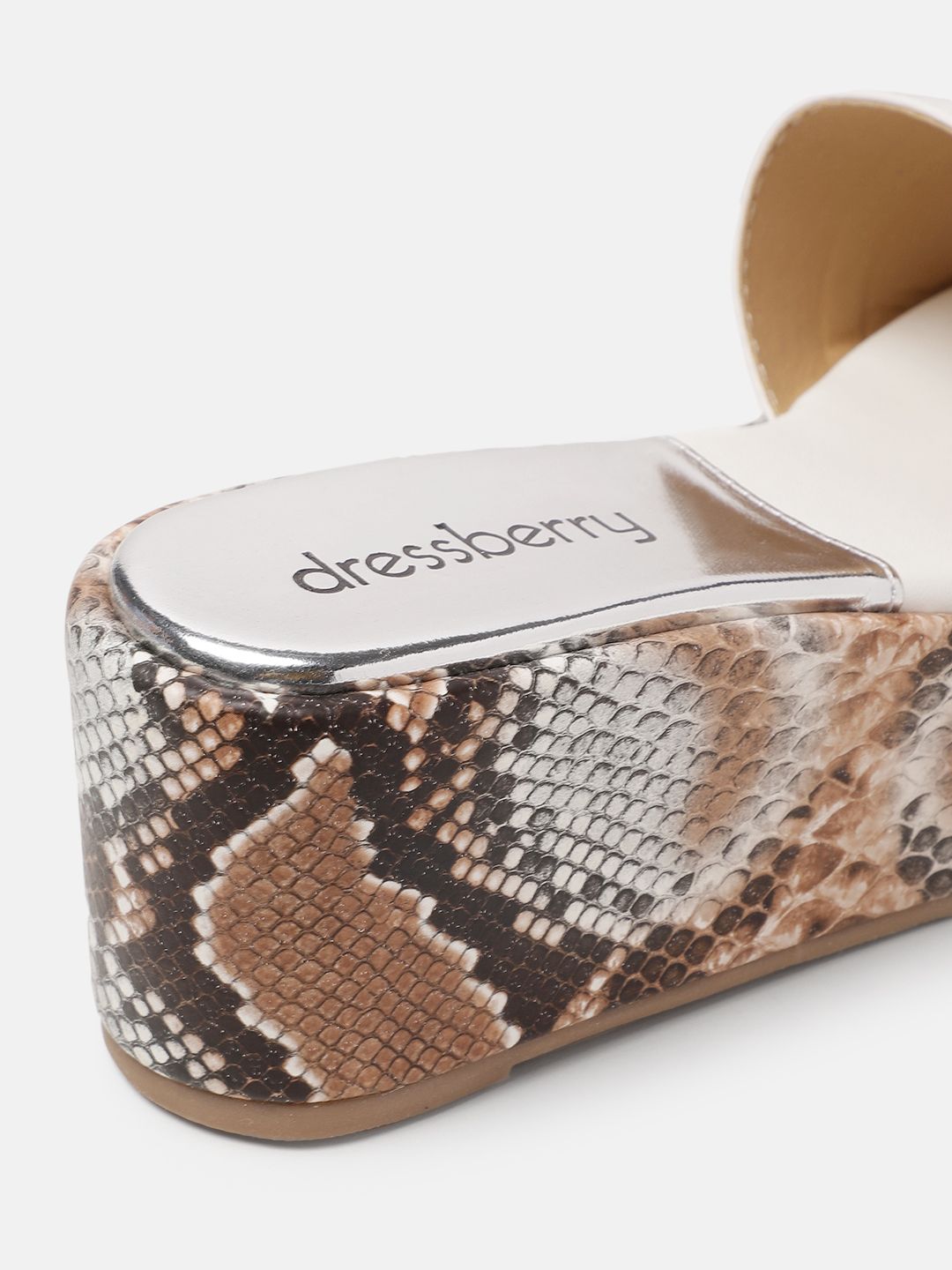 DressBerry Snake Skin Print Platform Sandals