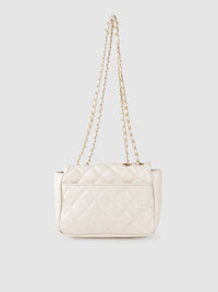 Lino Perros Off White Quilted Shoulder Bag