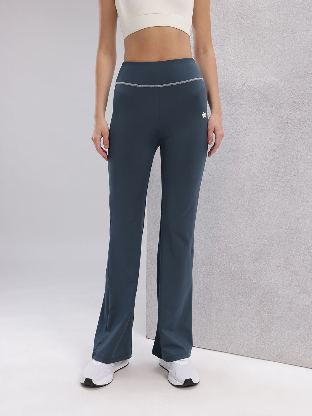 HRX by Hrithik Roshan Women Mid-Rise Rapid-Dry Wide Leg Training Tights