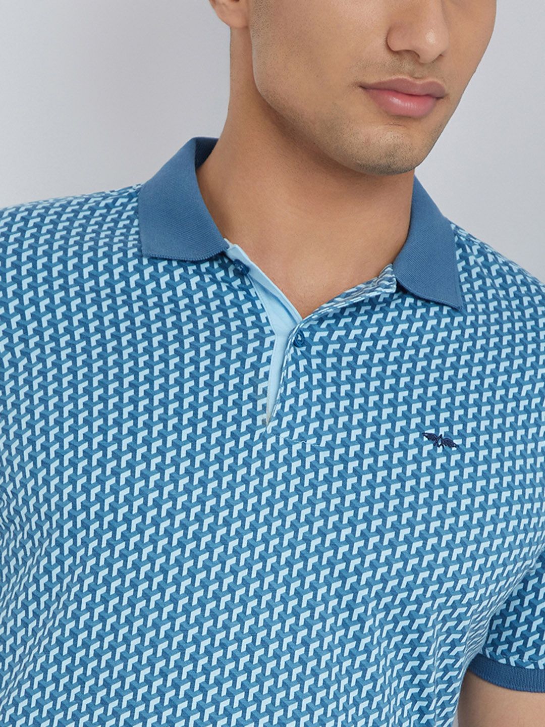 Park Avenue Men Printed Polo Collar Slim Fit T-shirt