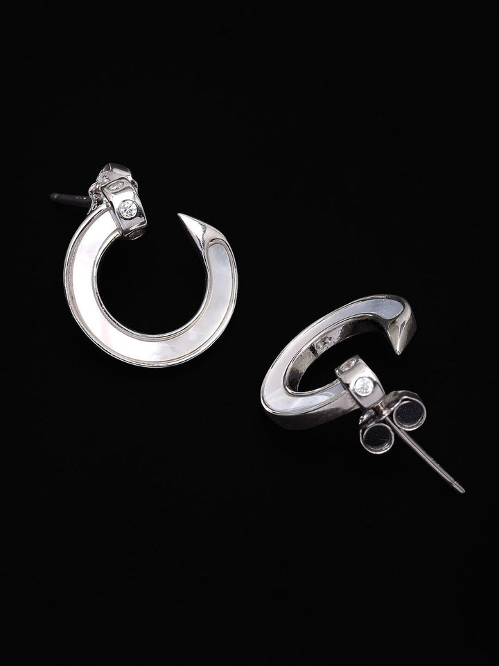 PANASH 925 Sterling Silver Bersalut Rhodium Anting-anting Ibu Mutiara