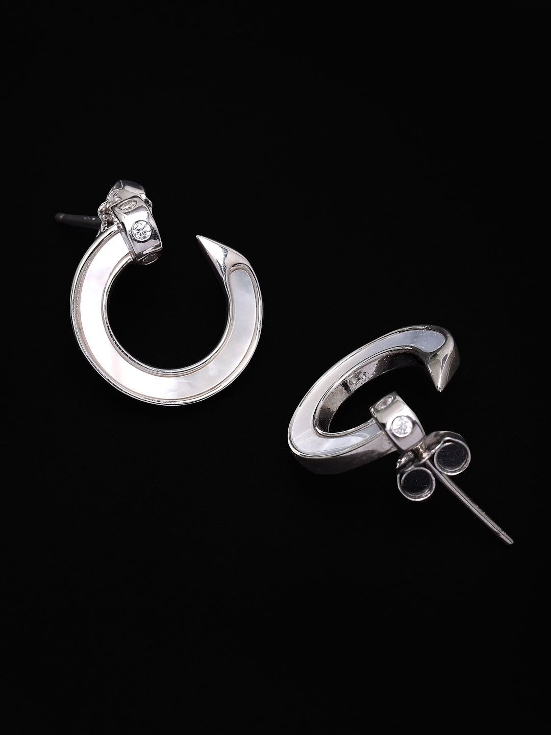 PANASH 925 Sterling Silver Bersalut Rhodium Anting-anting Ibu Mutiara