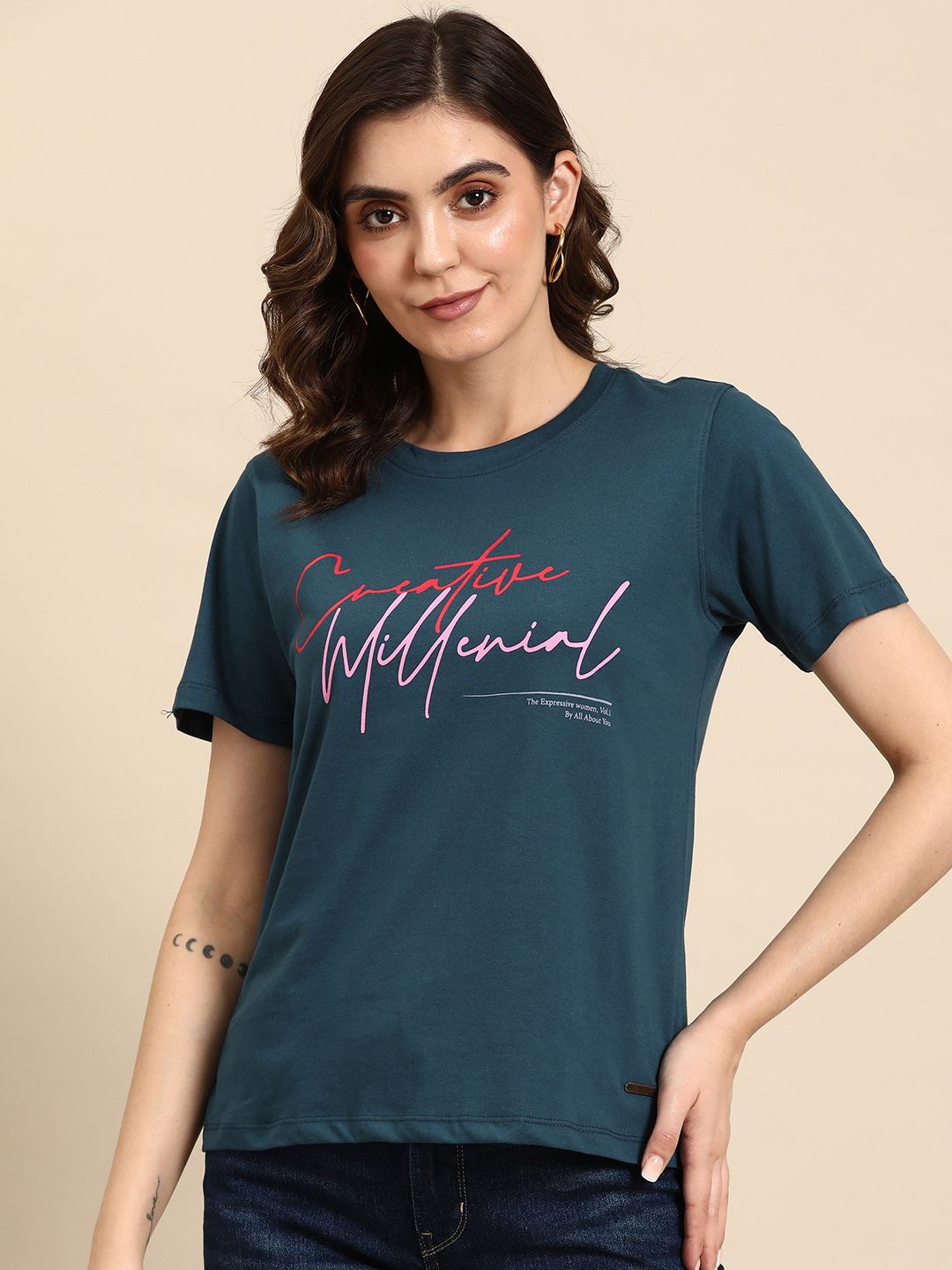all about you Typography Pure Cotton T-shirt