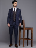Raymond Slim Fit Self Design Notched Lapel Single-Breasted Formal 3 Piece Suits