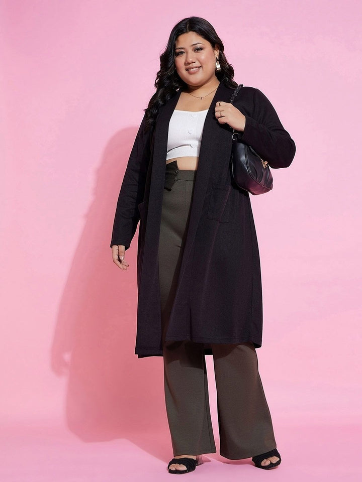 SASSAFRAS Curve Plus Size Longline Open Front Shrug