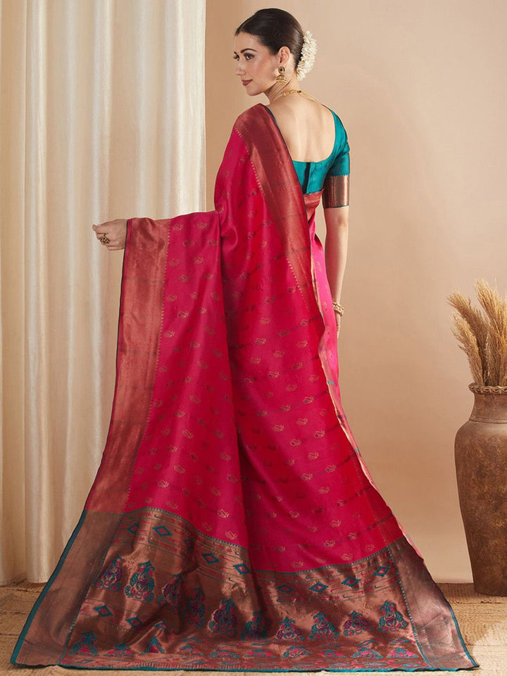 Saree mall Ethnic Motifs Zari Paithani Sarees