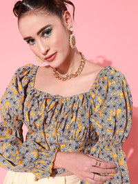 STREET 9 Yellow Floral Top
