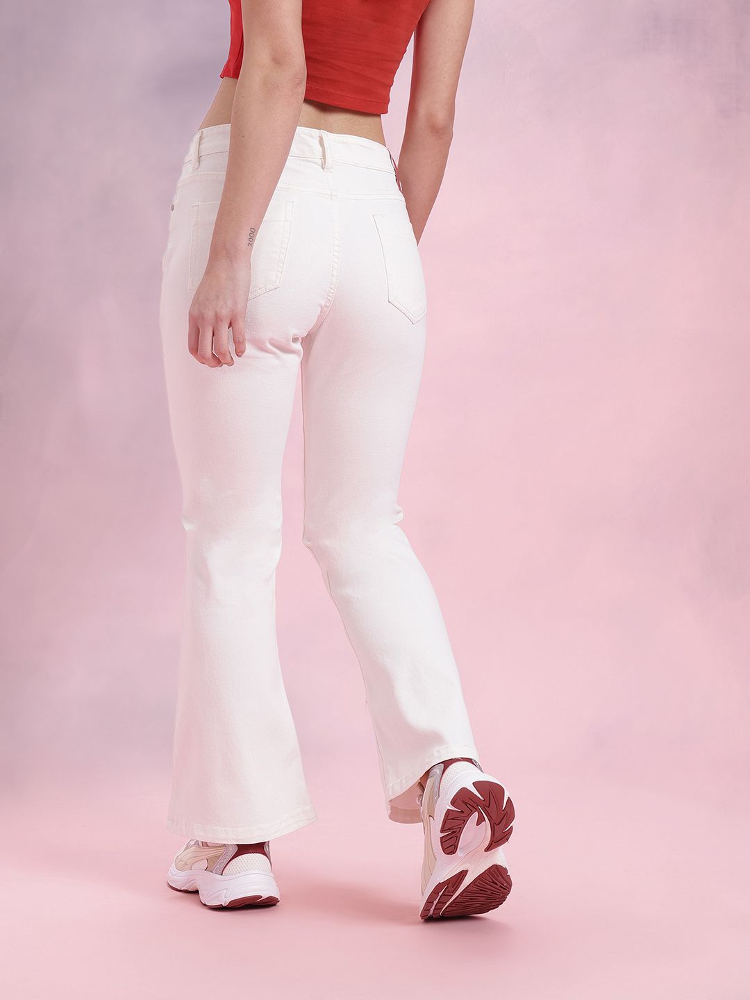 DressBerry Women Flared High-Rise Stretchable Jeans