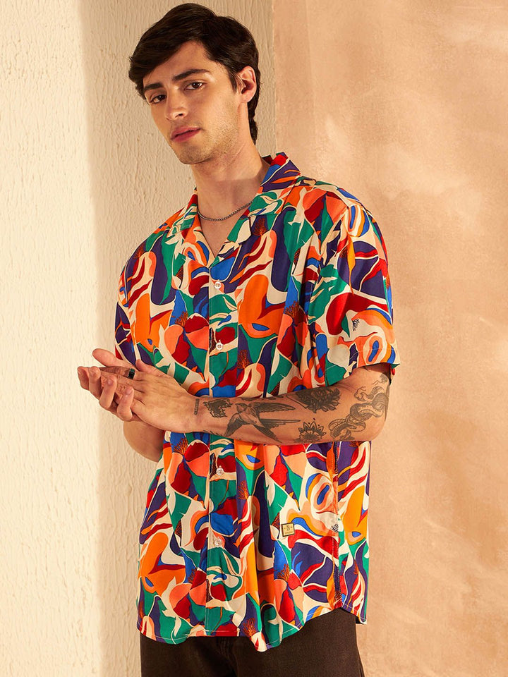 DENNISON Smart Block Printed Casual Shirt