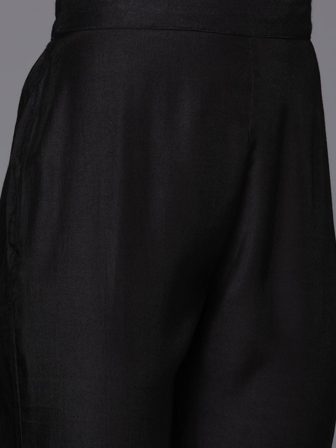 Kurta Manik Sulam Bunga Hitam Wanita Era Indo dengan Seluar &amp; Dupatta