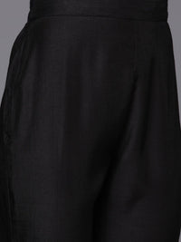 Indo Era Women Black Floral Embroidered Beads Kurta with Trousers & Dupatta