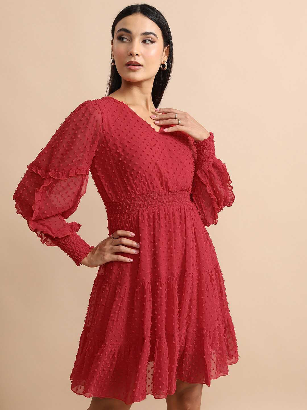 Tokyo Talkies Puff Sleeve Mini Fit & Flare Dress