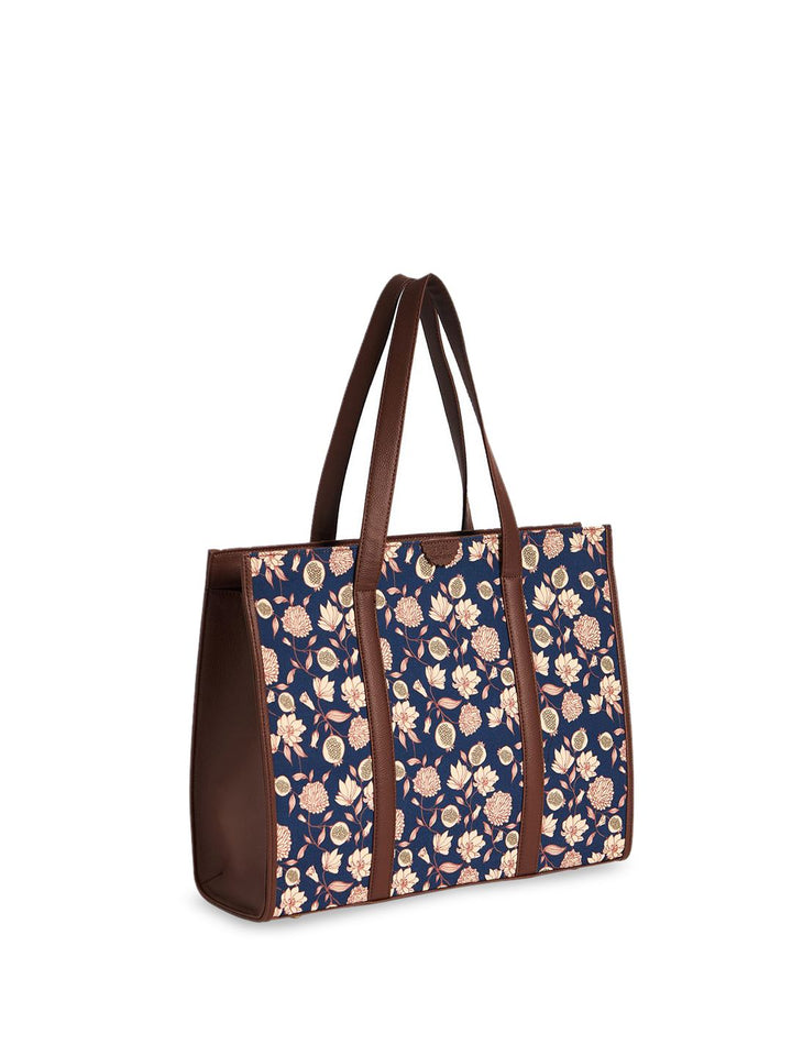TEAL BY CHUMBAK Floral Printed Shopper Handheld Bag
