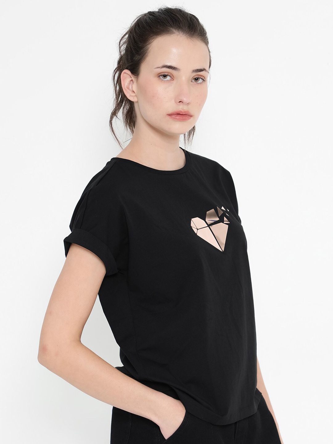 RAREISM Brahe Graphic Printed Extended Sleeves Cotton T-shirt