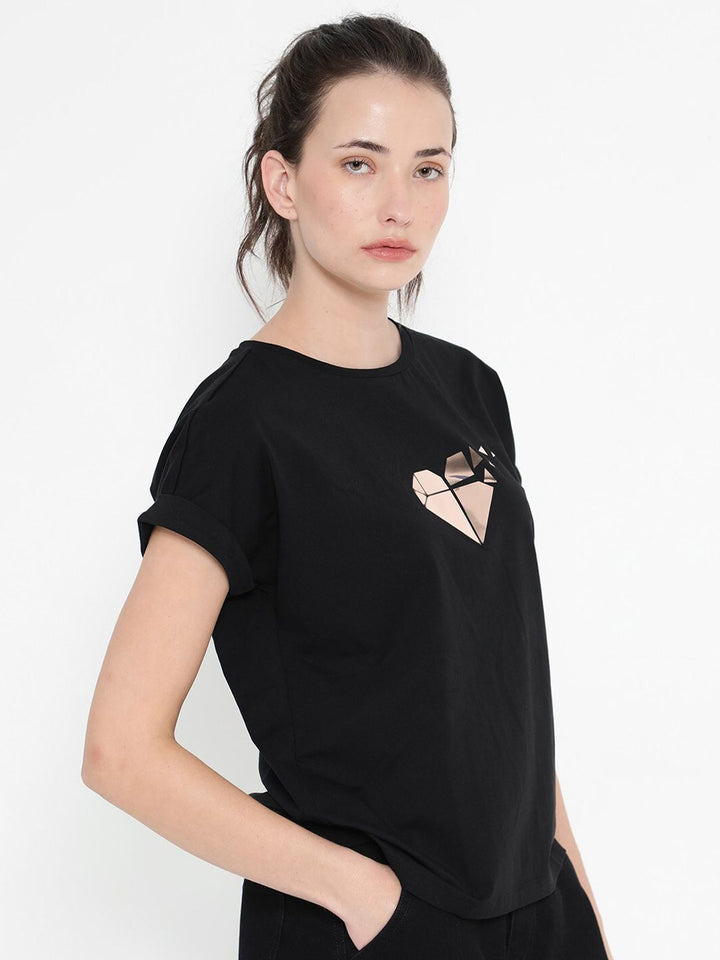 RAREISM Brahe Graphic Printed Extended Sleeves Cotton T-shirt