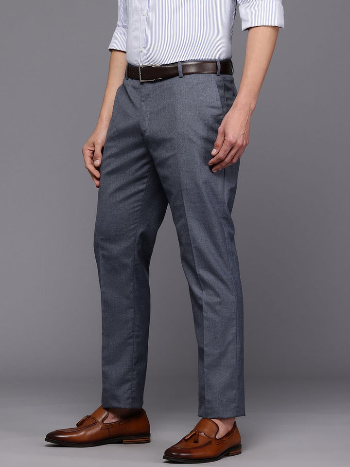 Raymond Men Textured Slim Fit Formal Trousers
