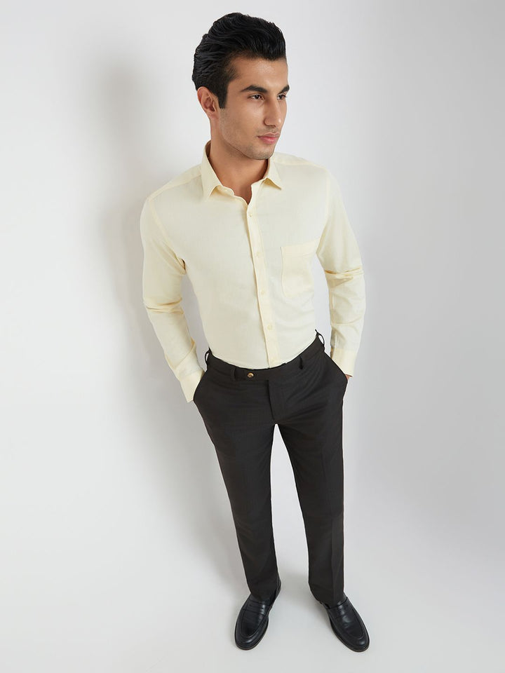 Raymond Men Pure Cotton Textured Slim Fit Formal Shirt