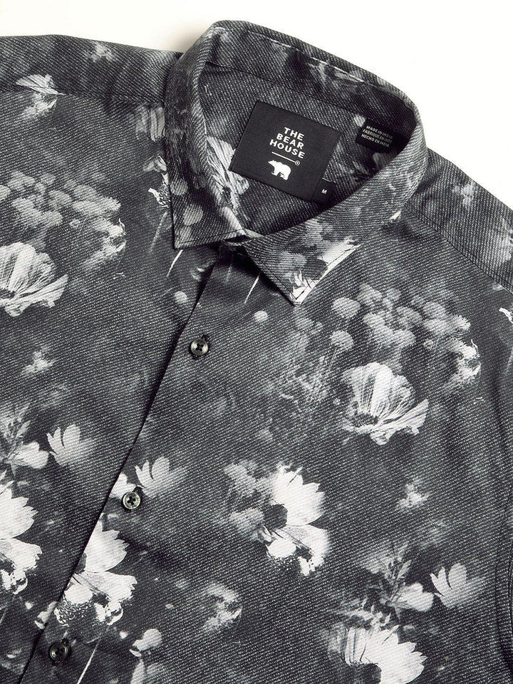 THE BEAR HOUSE Pure Cotton Printed Slim Fit Casual Shirt