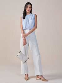 AND Round Neck Sleeveless Styled Back Top