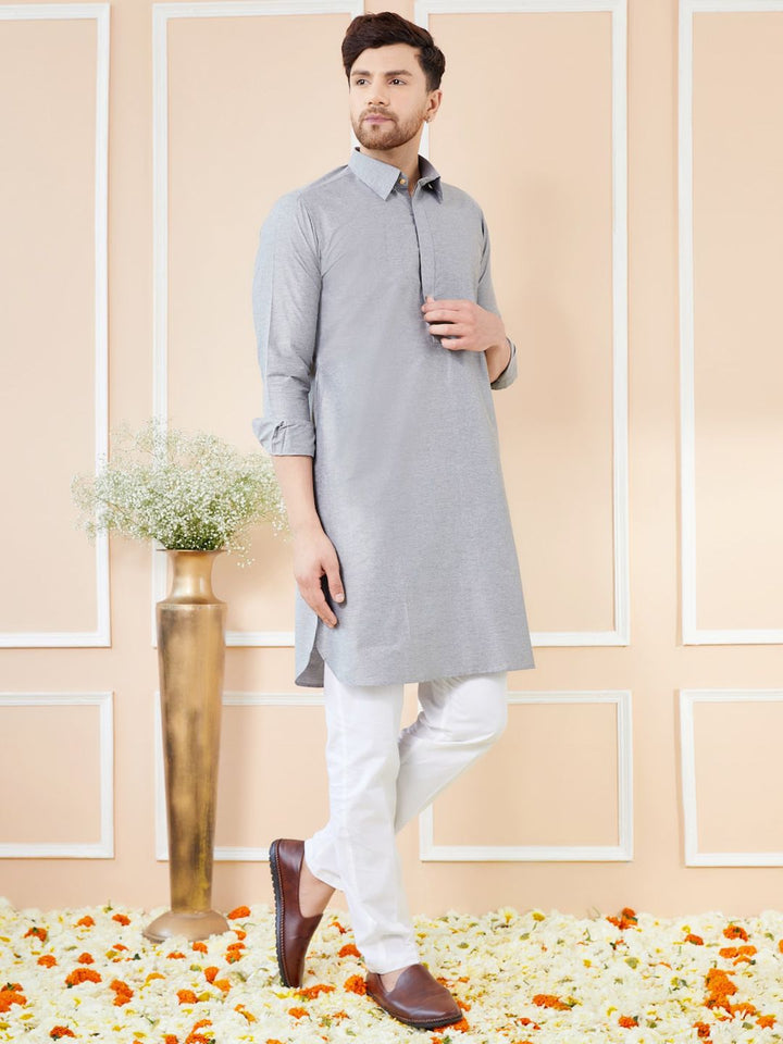 See Designs Shirt Collar Cotton Pathani Kurta