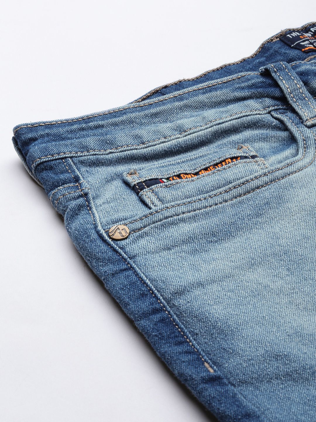 The Indian Garage Co Men Carrot Fit Heavy Fade Acid Wash Jeans