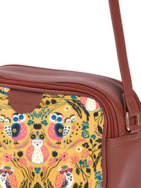 TEAL BY CHUMBAK Floral Printed Structured Sling Bag