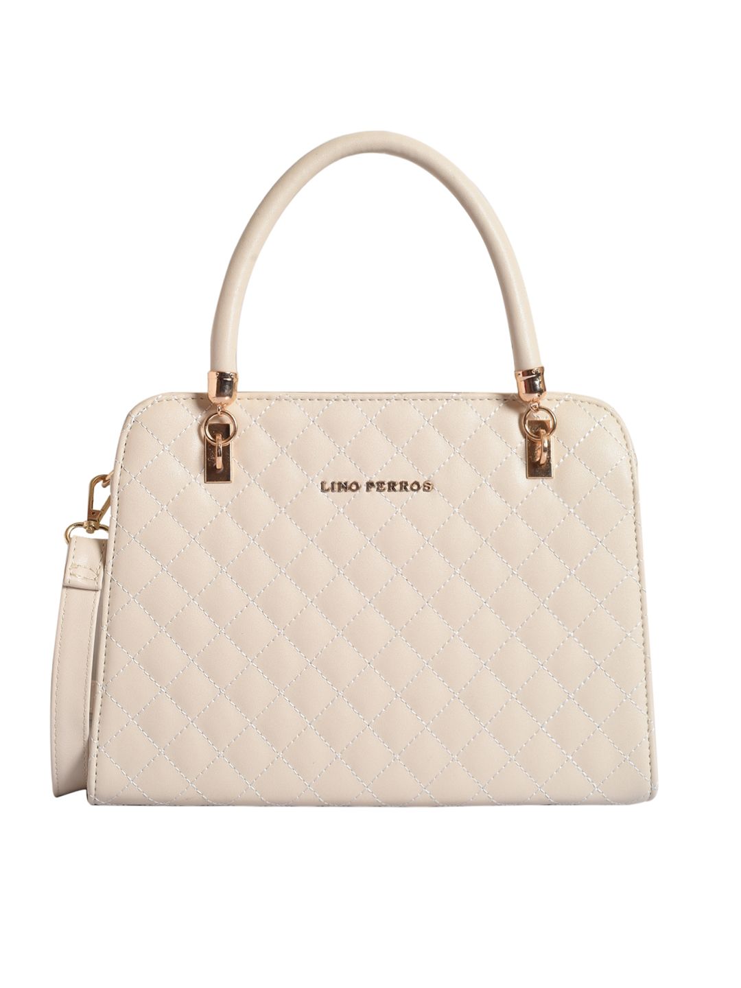Lino Perros Off-White Quilted Handheld Bag