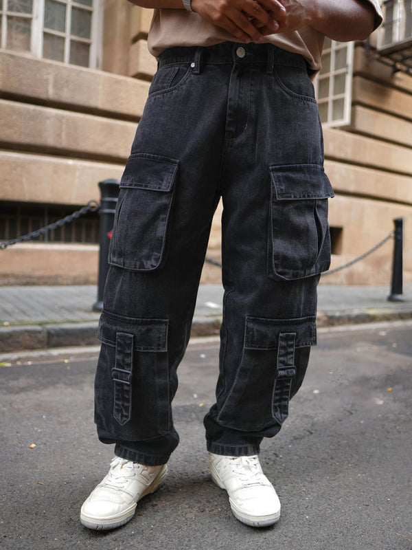 Powerlook Men Pure Cotton Loose Fit Cargos Trousers