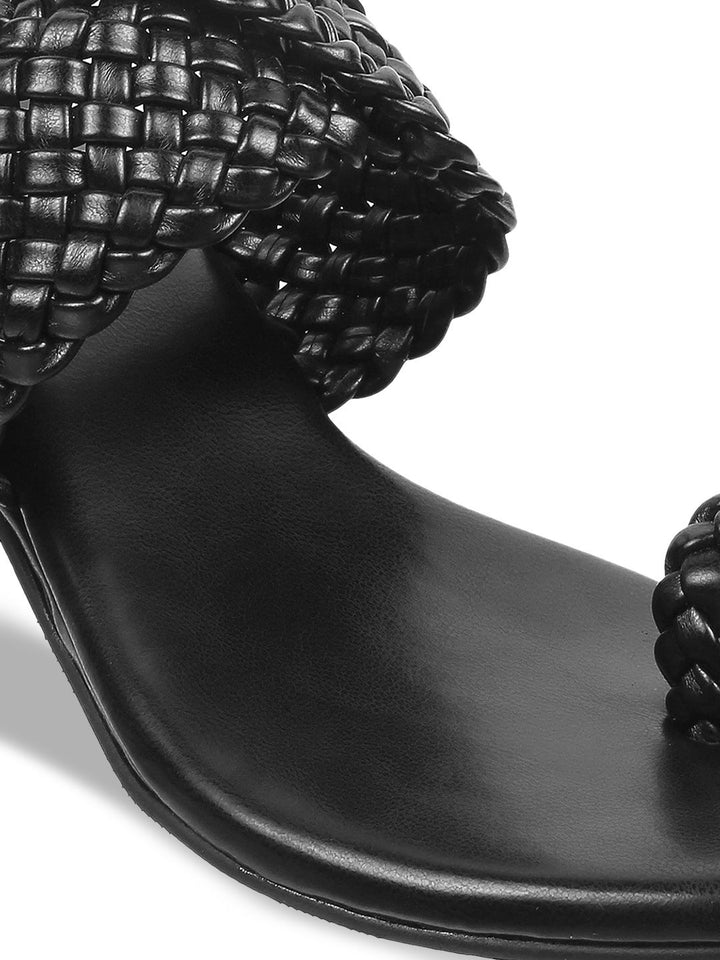 Metro Black Kitten Sandals