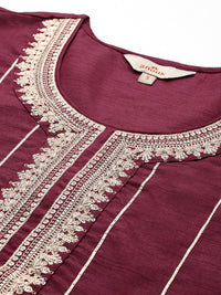 Anouk Women Embroidered Zari Kurta with Sharara & Dupatta