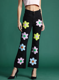 DressBerry Women Flared Printed Stretchable Jeans