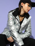 STREET 9 Women Silver-Toned Puffer Jacket