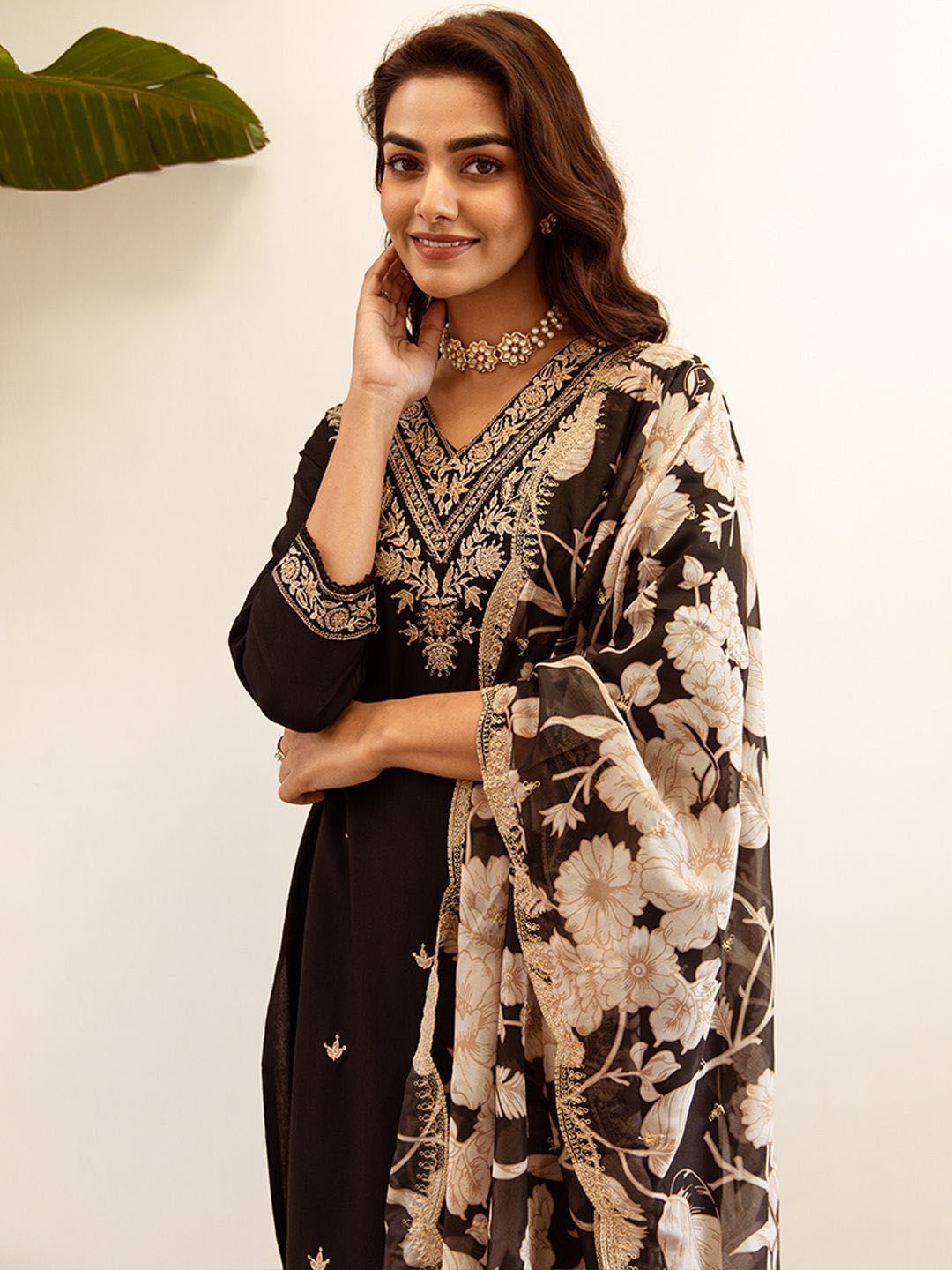 Indo Era Ethnic Motifs Embroidered Regular Thread Work Kurta with Salwar & Dupatta