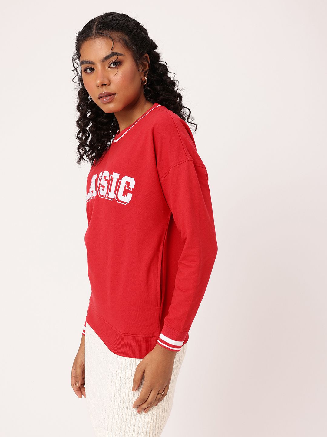 DressBerry Embroidered Relaxed Fit Sweatshirts