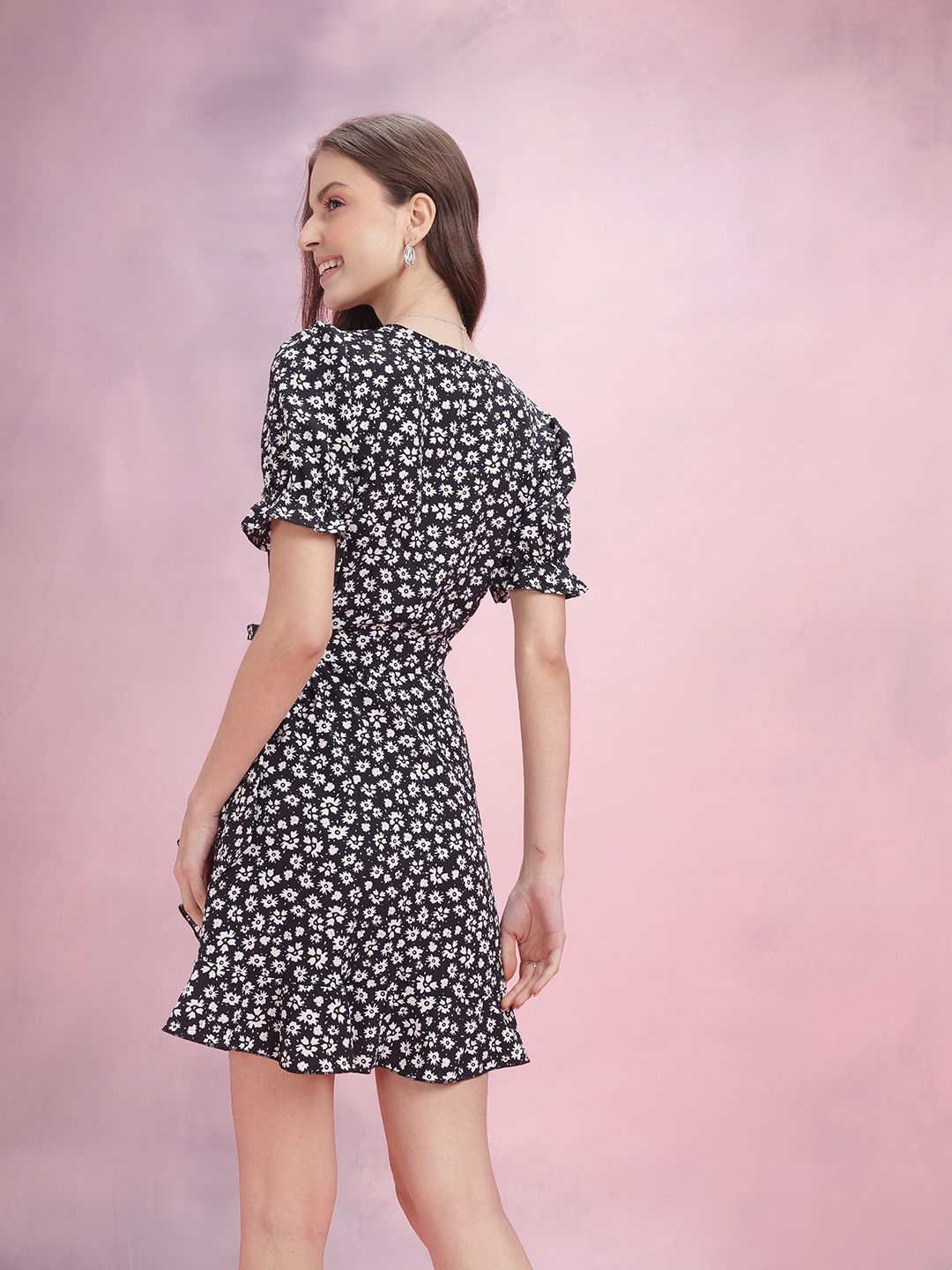 Dressberry Floral dicetak pakaian A-line