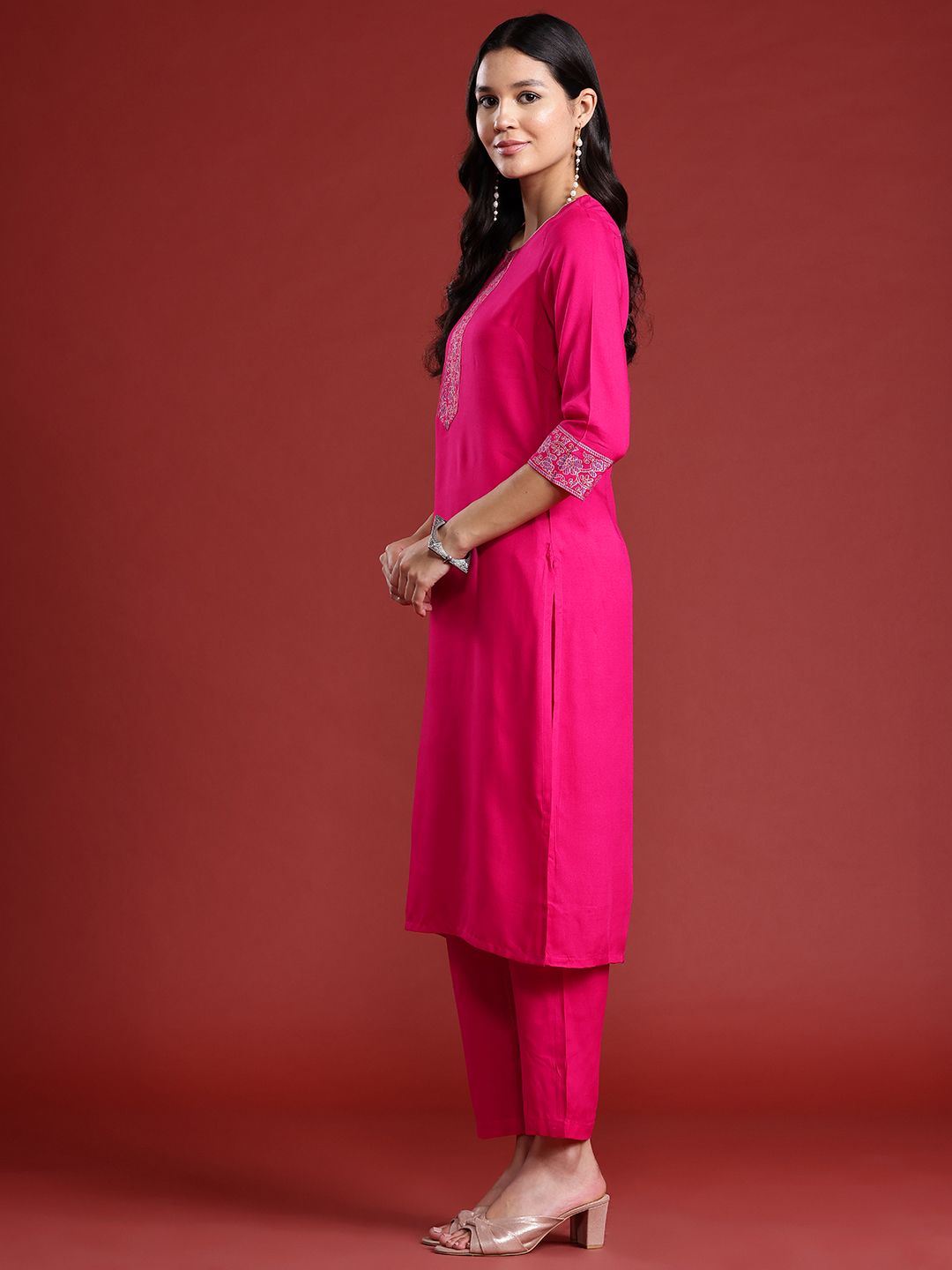 Anouk Ethnic Printed Kurta Set With Dupatta