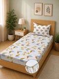 Moda Rapido X KLOTTHE Berwarna Krim & Bunga Kuning 400 TC Cadar Bujang dengan 1 Sarung Bantal