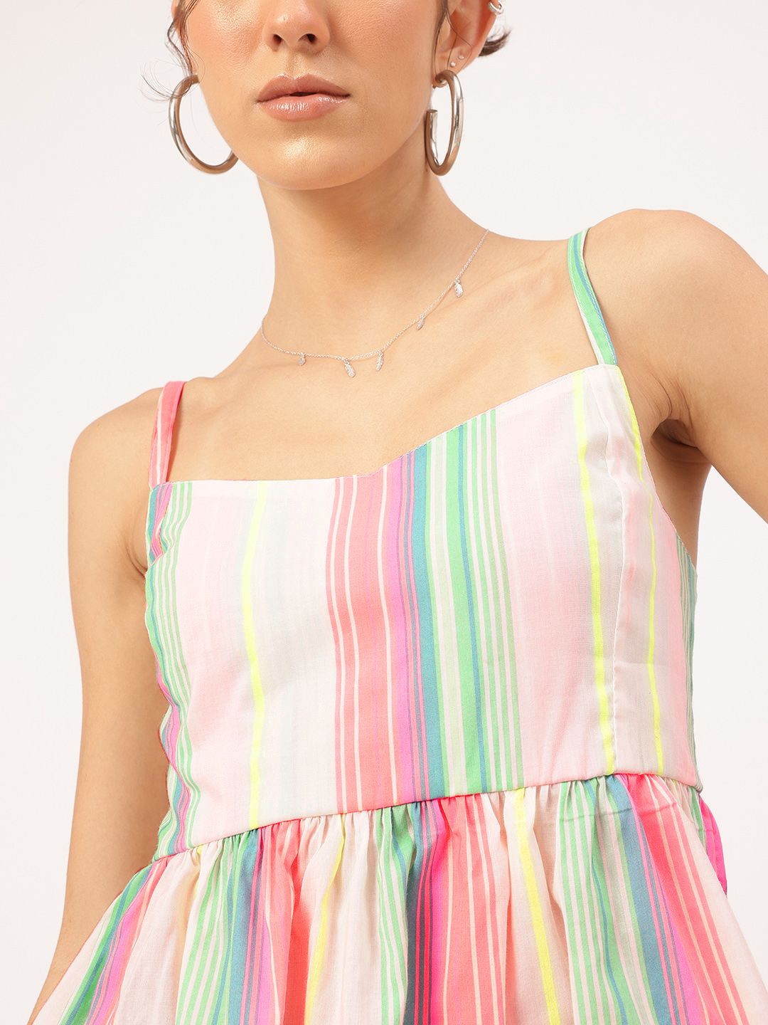 DressBerry Colour Pop Striped Peplum Top