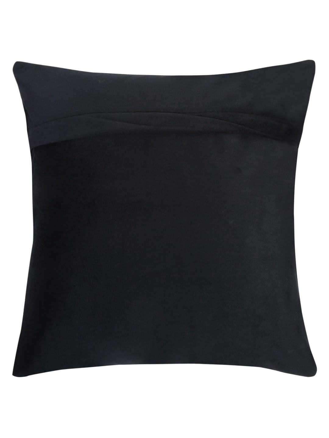 HOSTA HOMES Black & Silver Set of 2 Ethnic Motifs Velvet Square Cushion Covers