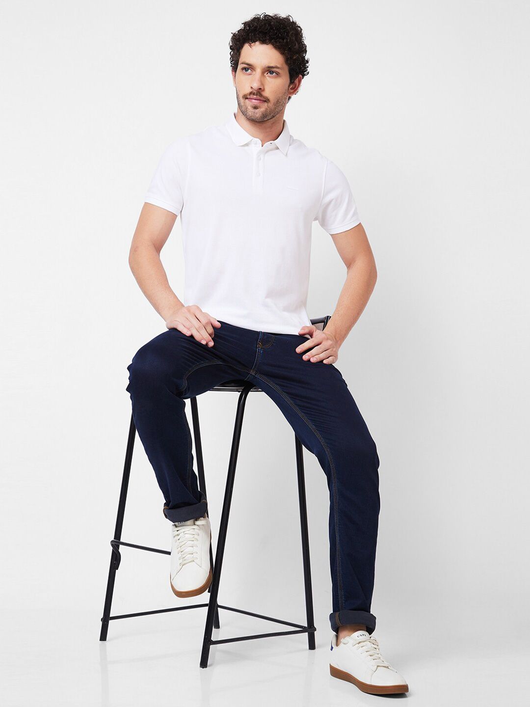 SPYKAR Polo Collar Cotton Slim Fit T-shirt