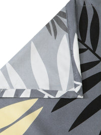 KLOTTHE Grey Leaf Printed Flat 300 TC King Fine Bedsheet with 2 Pillow Covers-250X225 cm