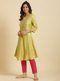 W Ethnic Motifs Embroidered Sequinned A Line Kurta