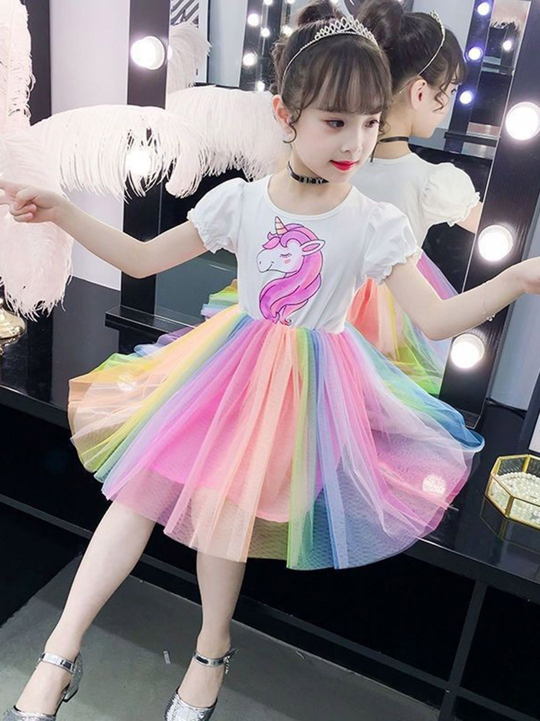 YK Floral Print A-Line Dress