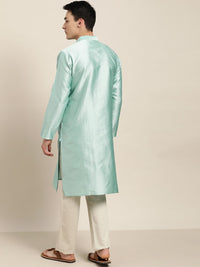 SOJANYA Men Blue Woven Design Straight Kurta