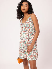 Dreamy Tropical Escape Shouldered With Style A-Line Mini Dress