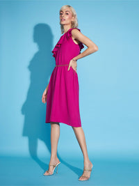 SASSAFRAS Fuchsia A-Line Mini Dress