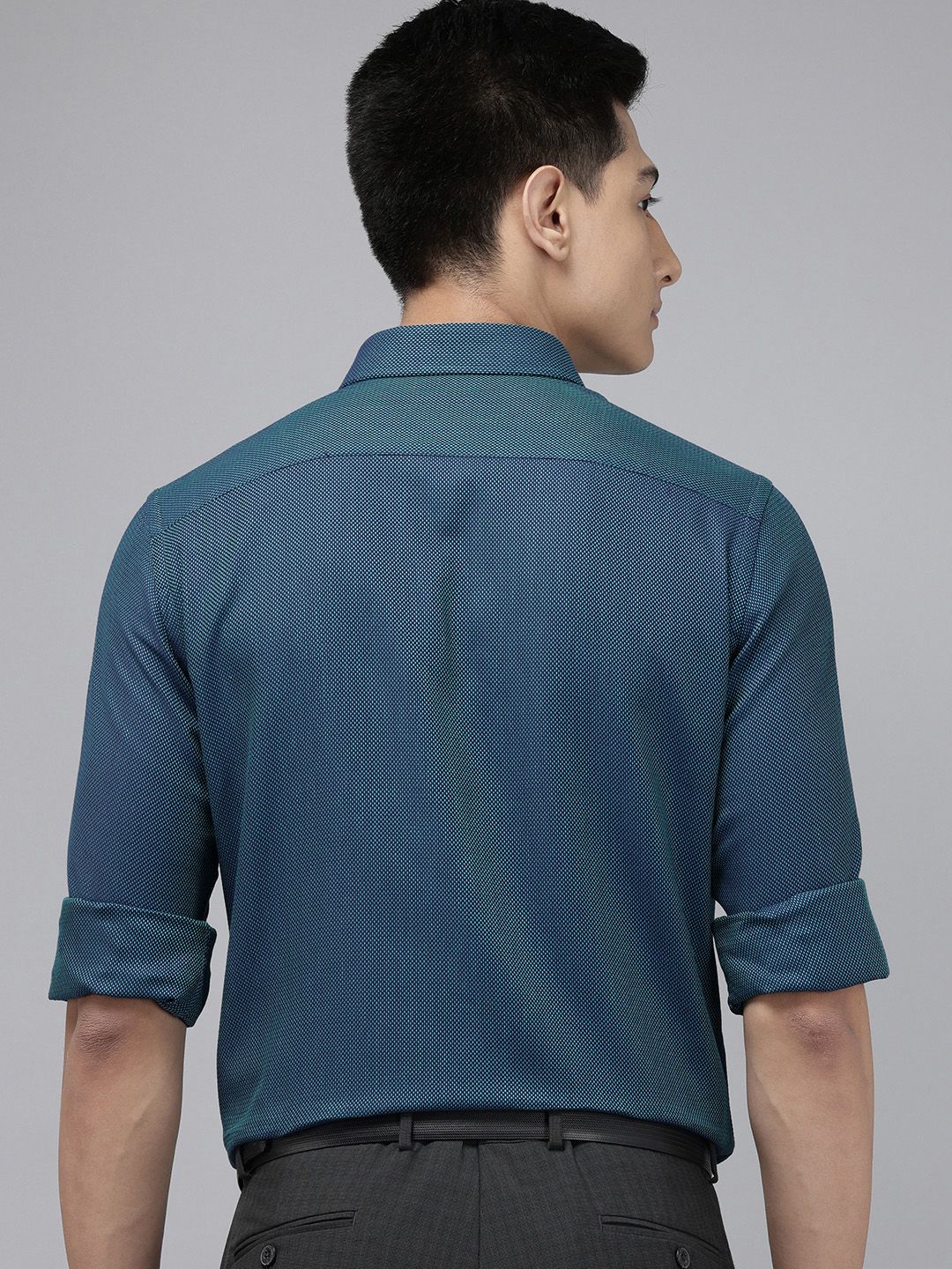 Park Avenue Self Design Textured Pure Cotton Formal Shirt